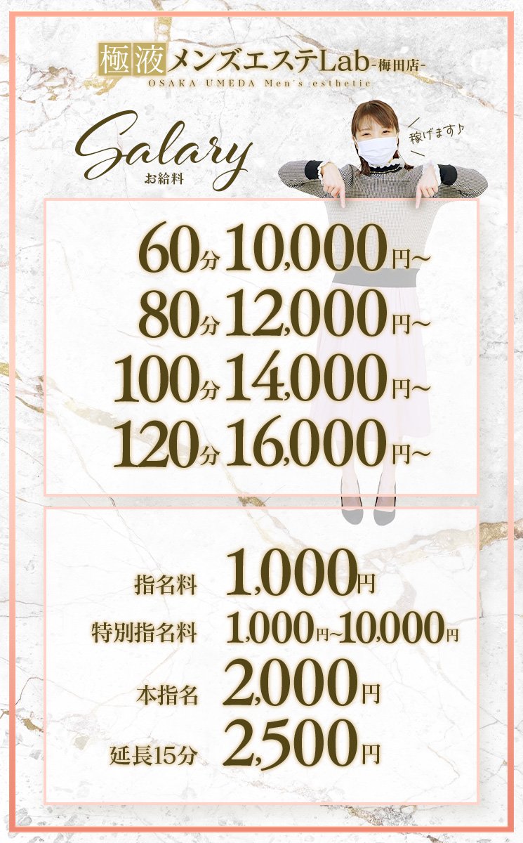 極液メンズエステLab 梅田店の求人・給料情報(梅田発/性感エステ)